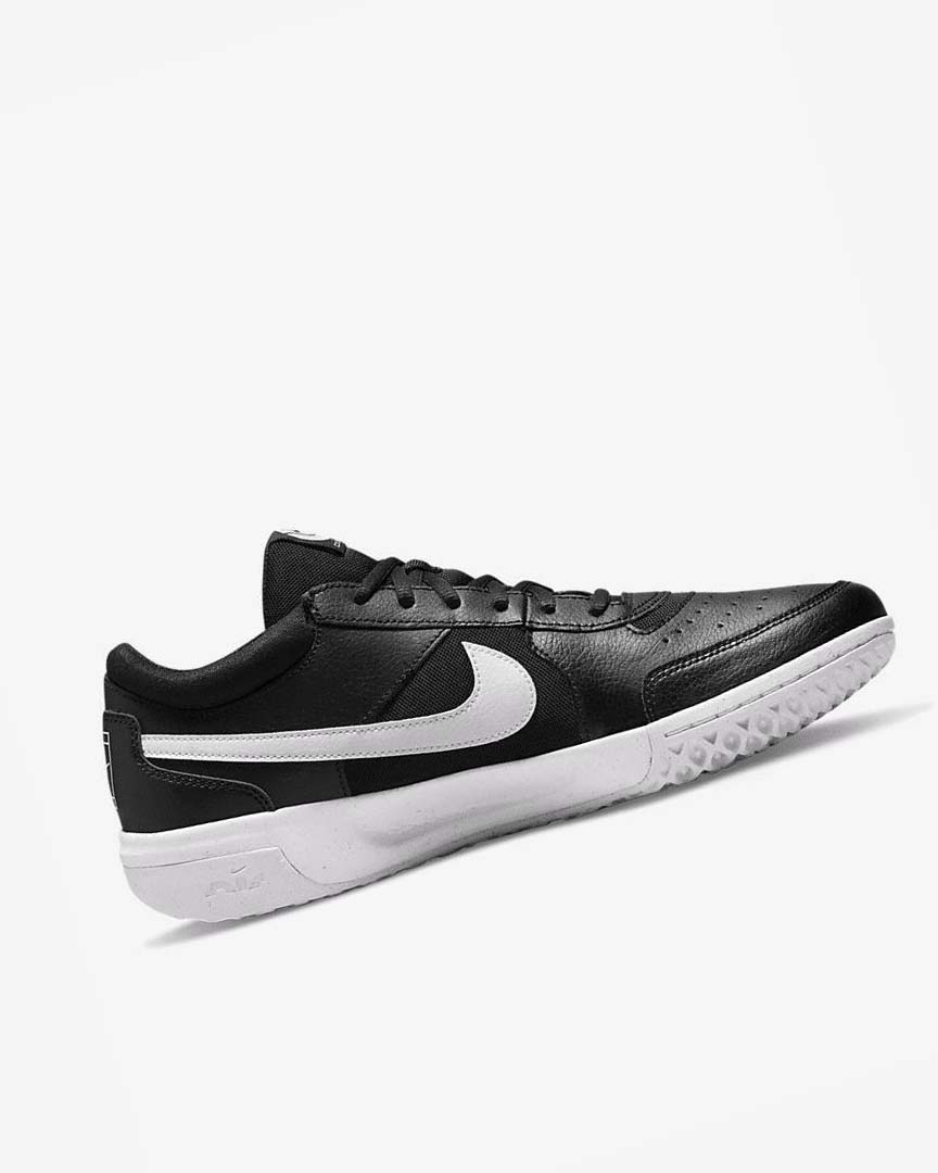 Black / White Men's Nike Court Zoom Lite 3 Tennis Shoes | UK5061