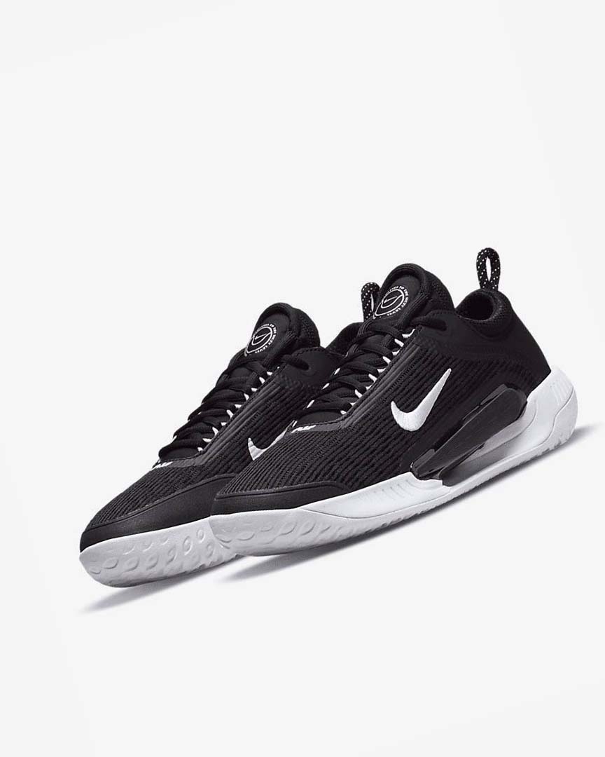 Black / White Men's Nike Court Zoom NXT Tennis Shoes | UK4861