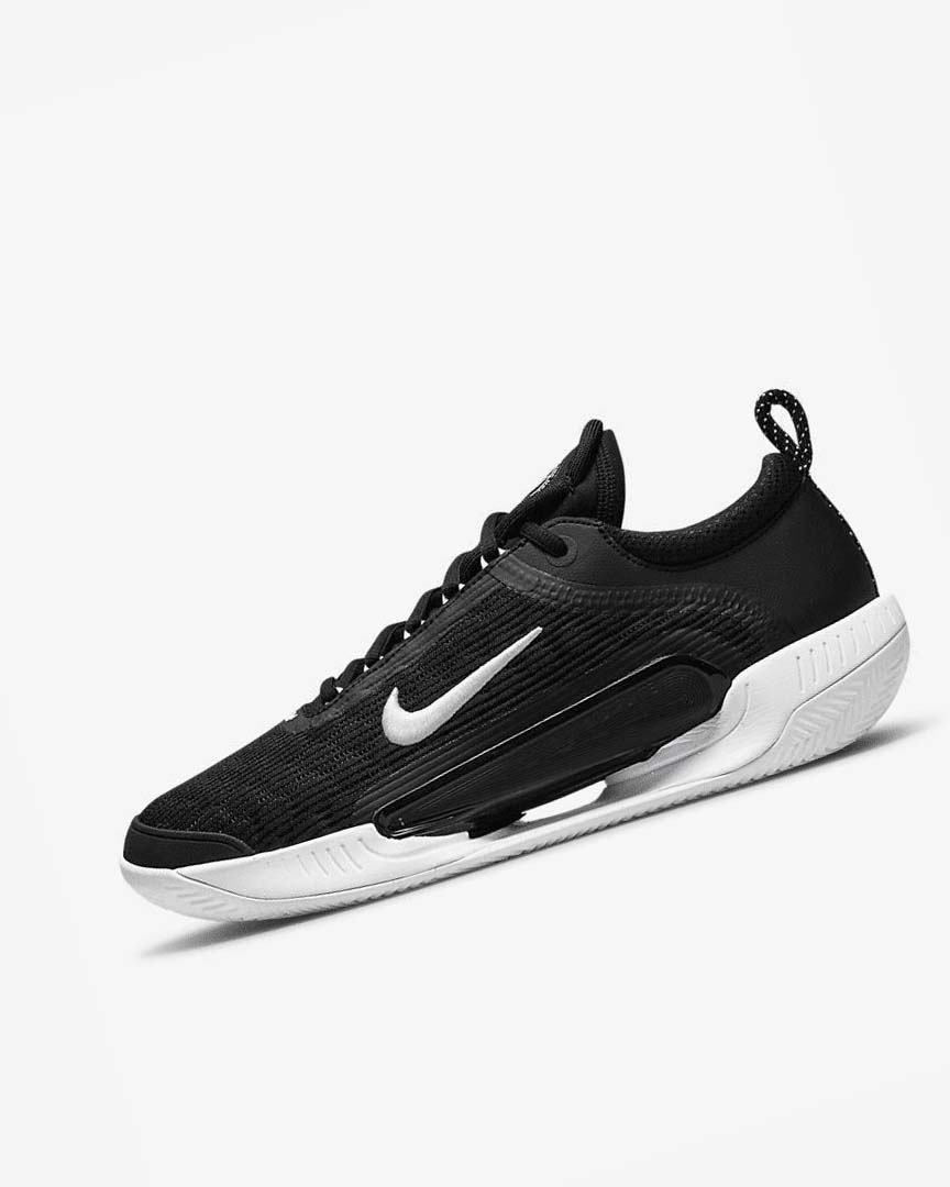 Black / White Men\'s Nike Court Zoom NXT Tennis Shoes | UK5058