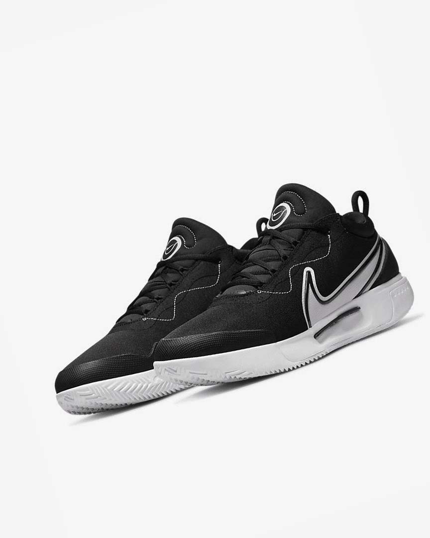 Black / White Men's Nike Court Zoom Pro Tennis Shoes | UK3272