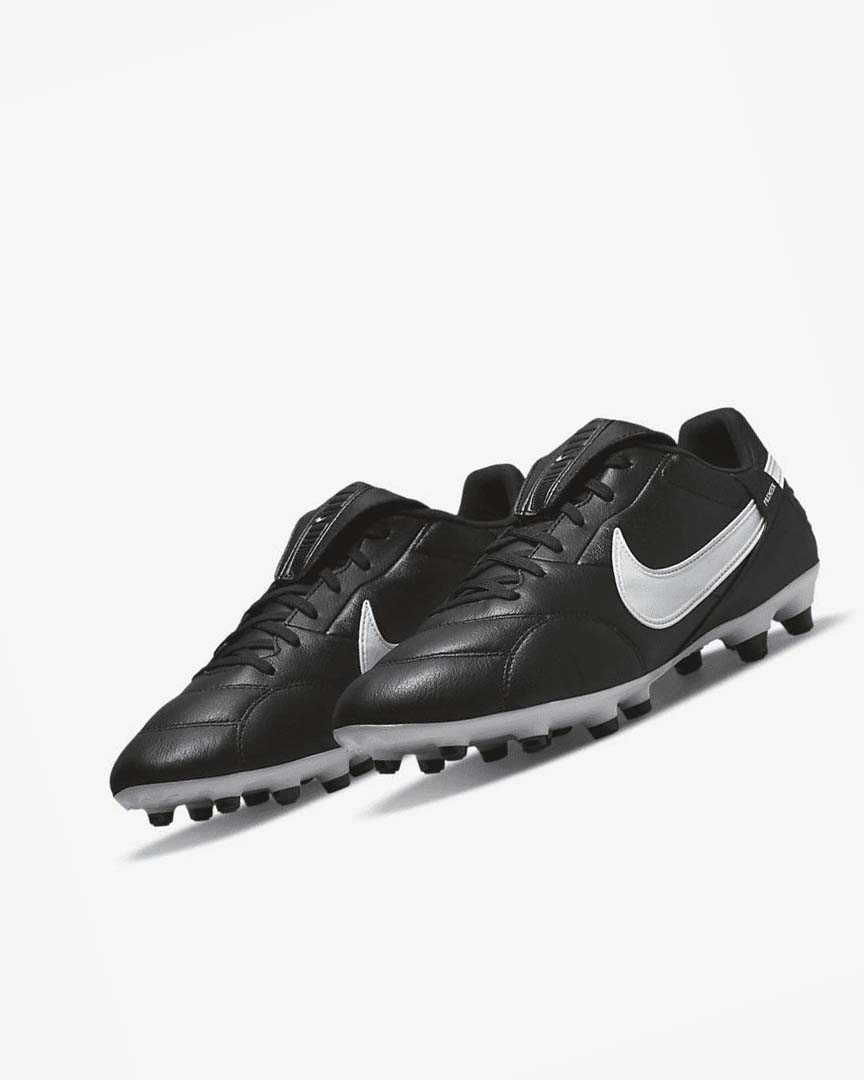 Black / White Men's Nike The Premier 3 FG Football Boots | UK2776