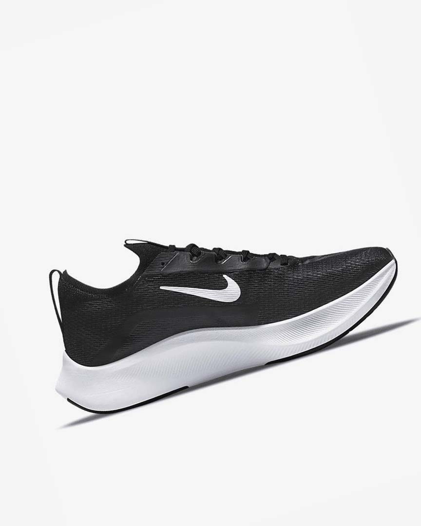 Black / White Men's Nike Zoom Fly 4 Running Shoes | UK3063