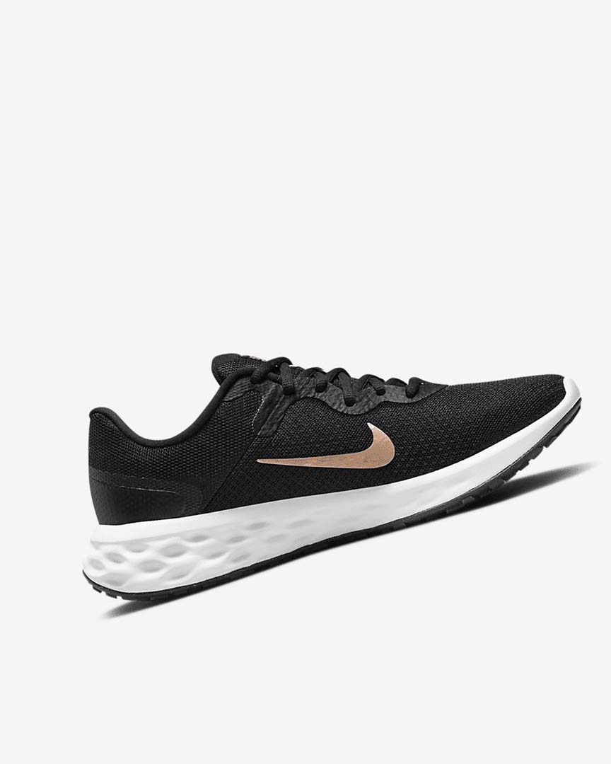 Black / White / Metal Copper Women's Nike Revolution 6 Next Nature Running Shoes | UK2452