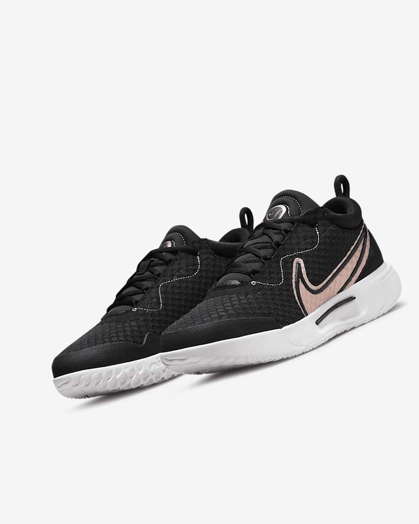 Black / White / Metal Red Brown Women's Nike Court Zoom Pro Tennis Shoes | UK2246