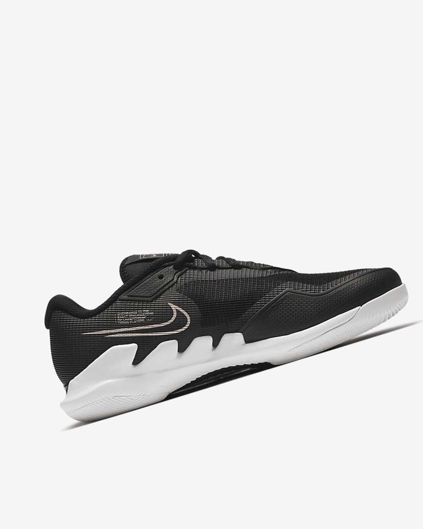 Black / White / Metal Red Brown Women's Nike Court Air Zoom Vapor Pro Tennis Shoes | UK2430