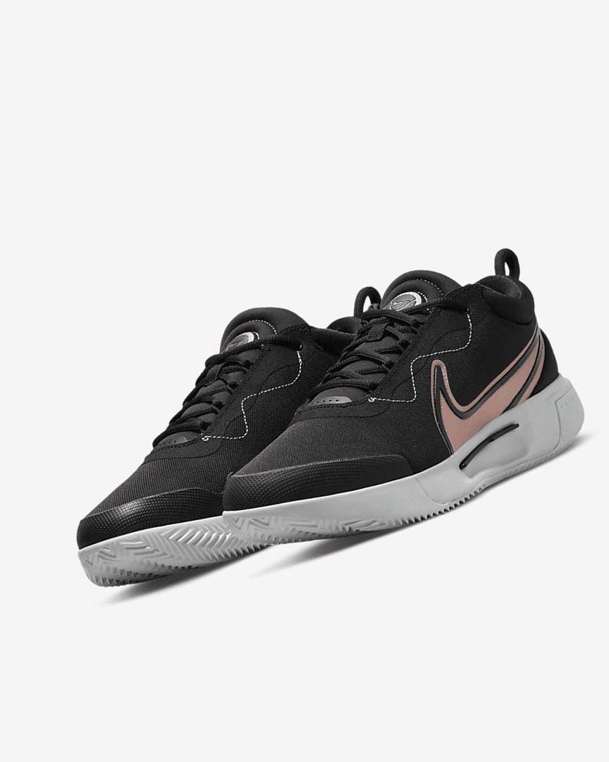 Black / White / Metal Red Brown Women's Nike Court Zoom Pro Tennis Shoes | UK3196