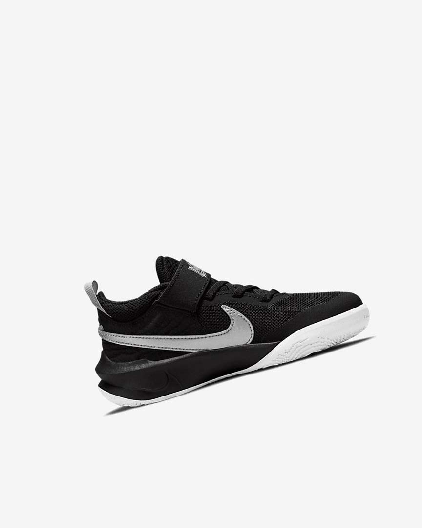 Black / White / Metal Silver Boys' Nike Team Hustle D 10 Basketball Shoes | UK4900