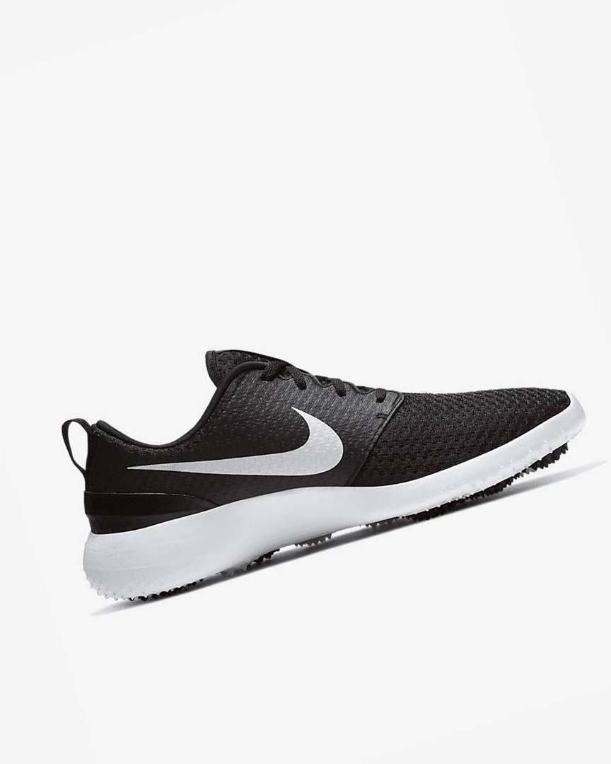 Black / White / Metal White Men's Nike Roshe G Golf Shoes | UK2224