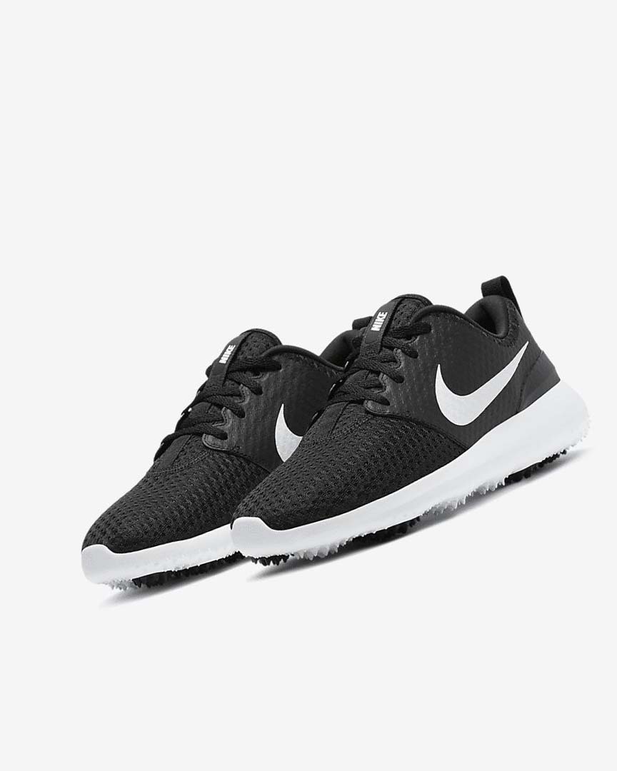 Black / White / Metal White Women's Nike Roshe G Golf Shoes | UK5520