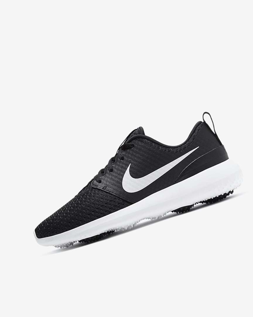 Black / White / Metal White Women\'s Nike Roshe G Golf Shoes | UK5520