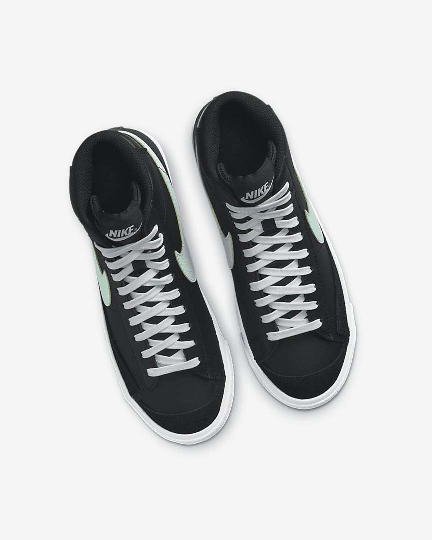 Black / White / Mint Boys' Nike Blazer Mid '77 Sneakers | UK5486