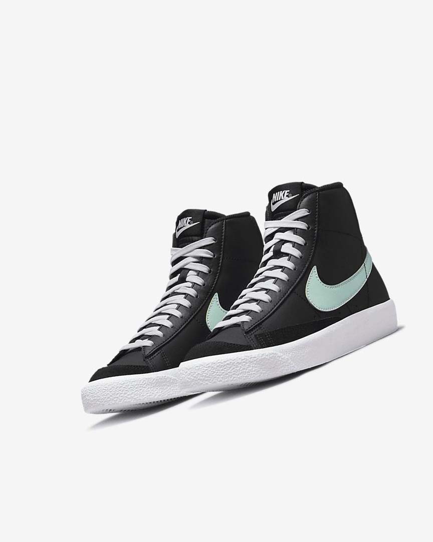 Black / White / Mint Boys' Nike Blazer Mid '77 Sneakers | UK5486