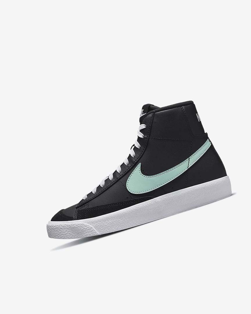 Black / White / Mint Boys\' Nike Blazer Mid \'77 Sneakers | UK5486