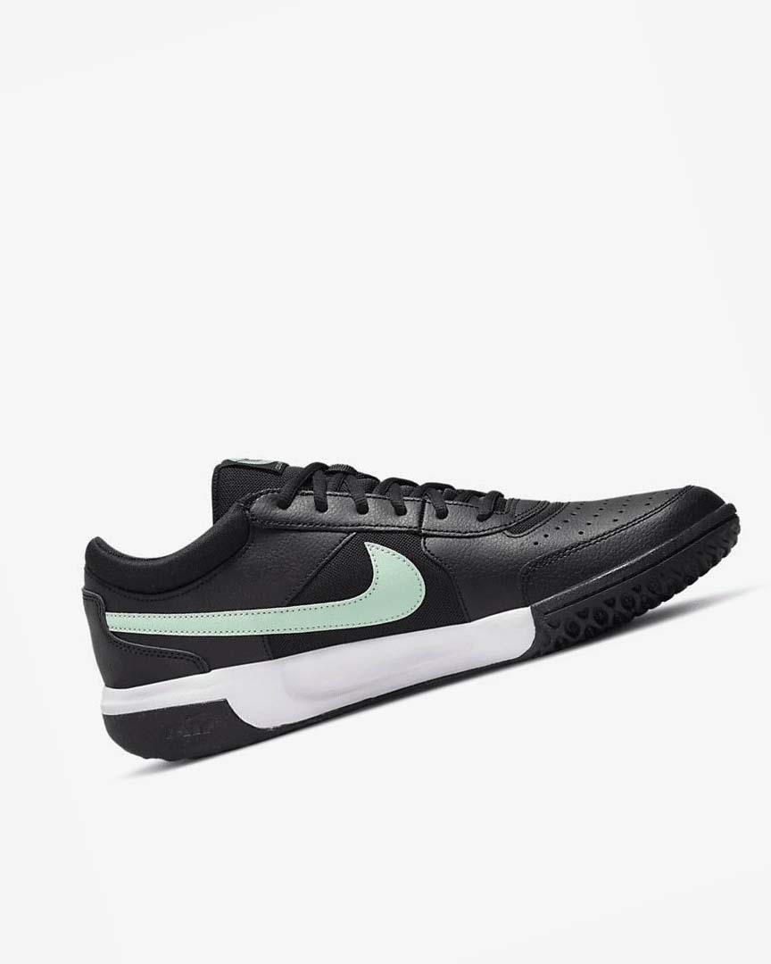 Black / White / Mint Men's Nike Court Zoom Lite 3 Tennis Shoes | UK4600