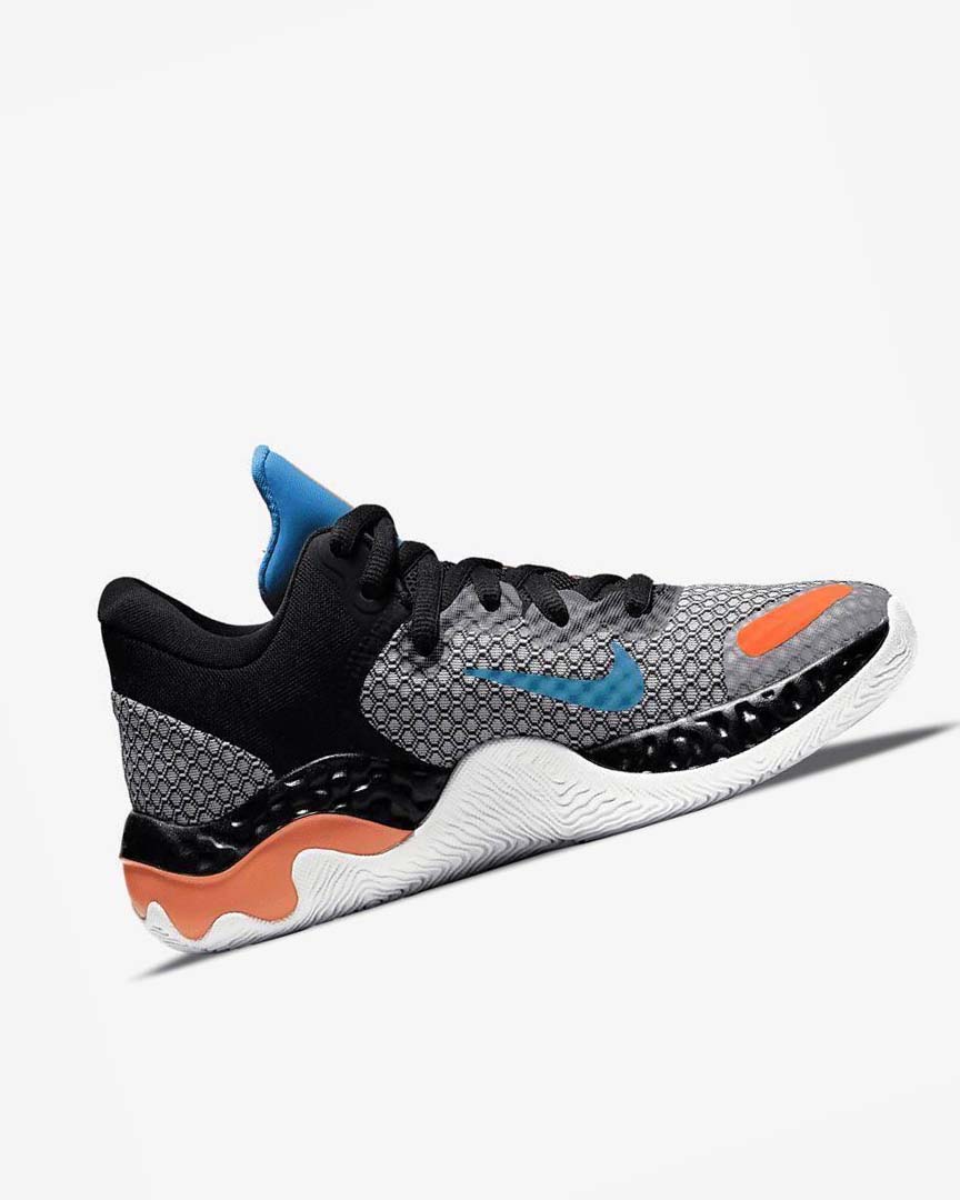 Black / White / Orange / Light Blue Men's Nike Renew Elevate 2 Basketball Shoes | UK5266