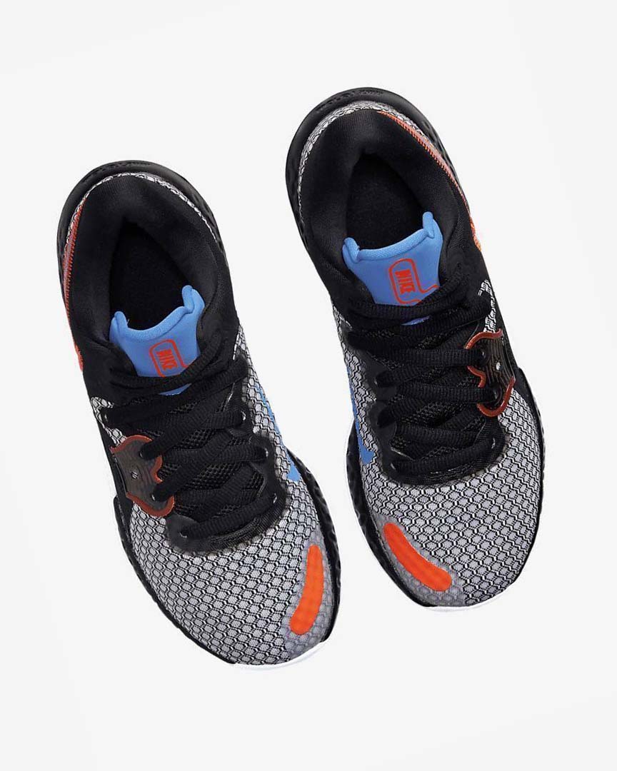 Black / White / Orange / Light Blue Men's Nike Renew Elevate 2 Basketball Shoes | UK5266