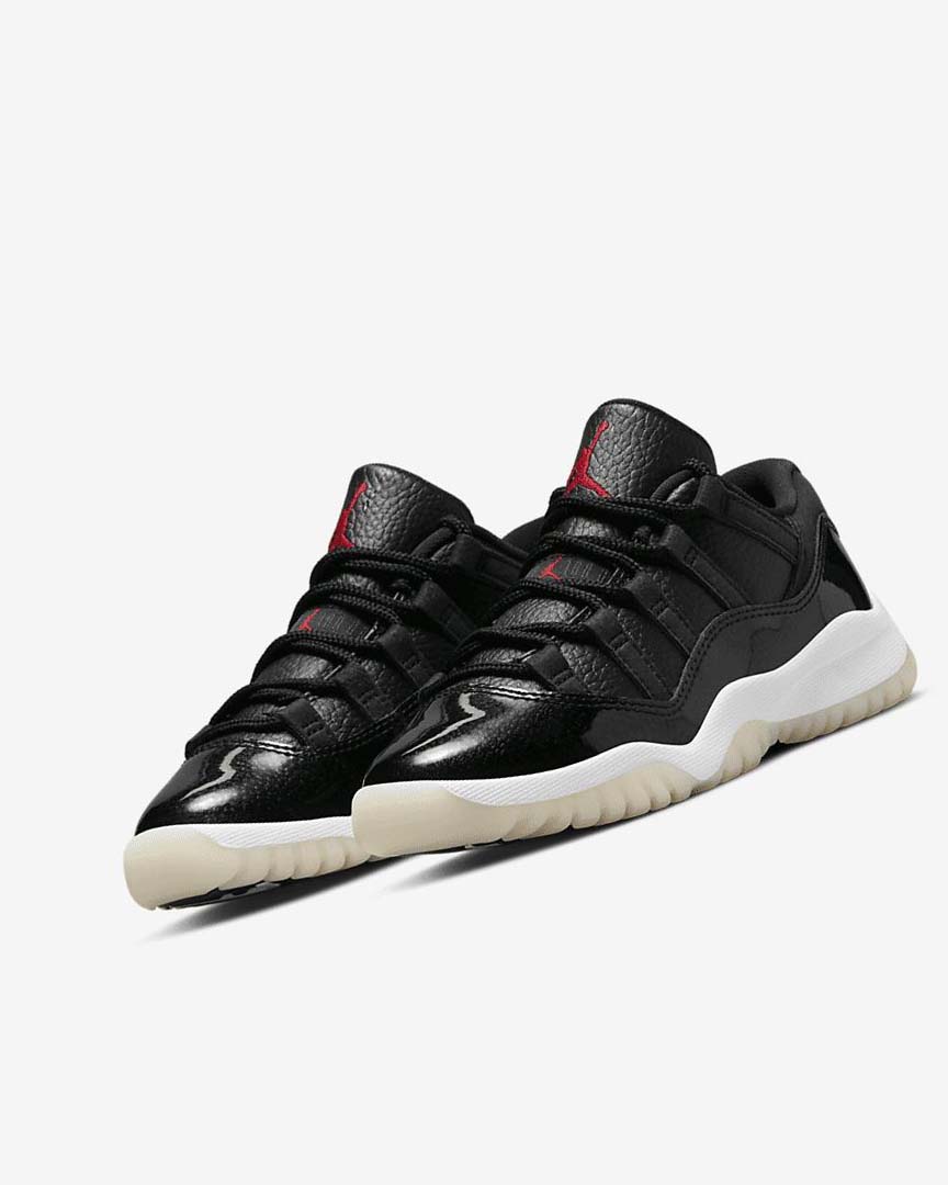 Black / White / Red Boys' Nike Air Jordan 11 Retro Low Basketball Shoes | UK5035