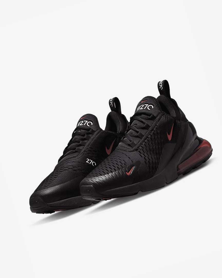 Black / White / Red Men's Nike Air Max 270 Casual Shoes | UK4871