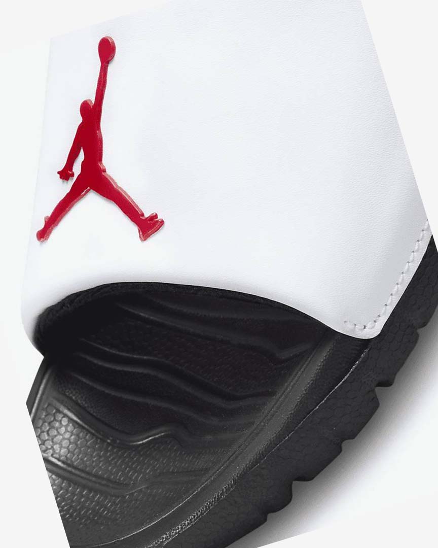 Black / White / Red Men's Nike Jordan Break Slides | UK2387