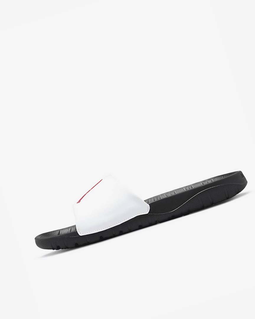 Black / White / Red Men\'s Nike Jordan Break Slides | UK2387