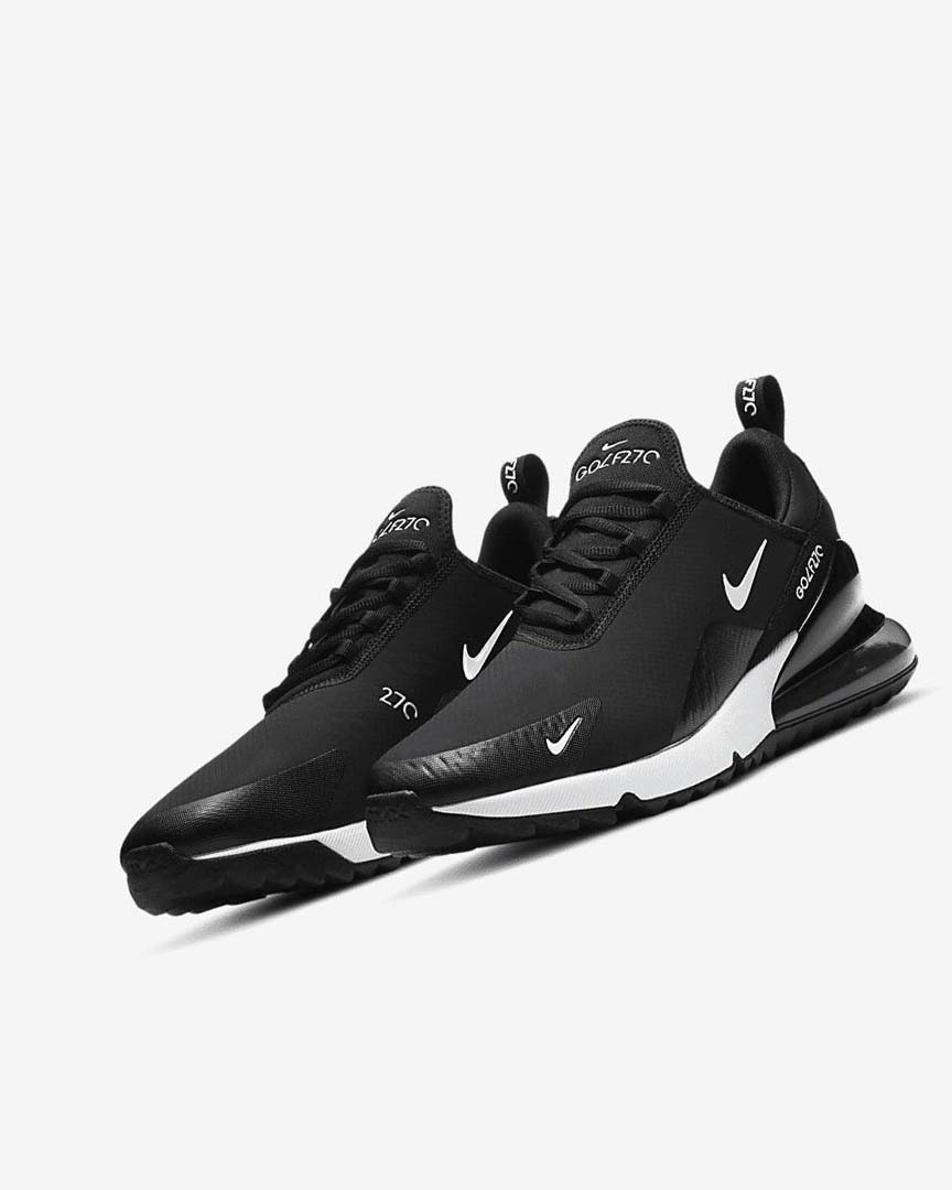 Black / White Women's Nike Air Max 270 G Golf Shoes | UK5317