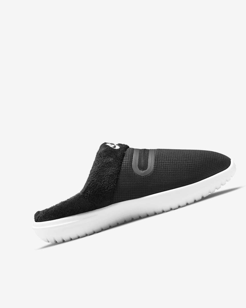 Black / White Women's Nike Burrow Slippers | UK4606