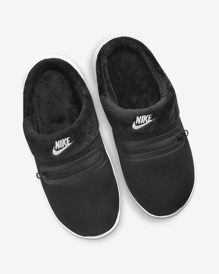 Black / White Women's Nike Burrow Slippers | UK4606