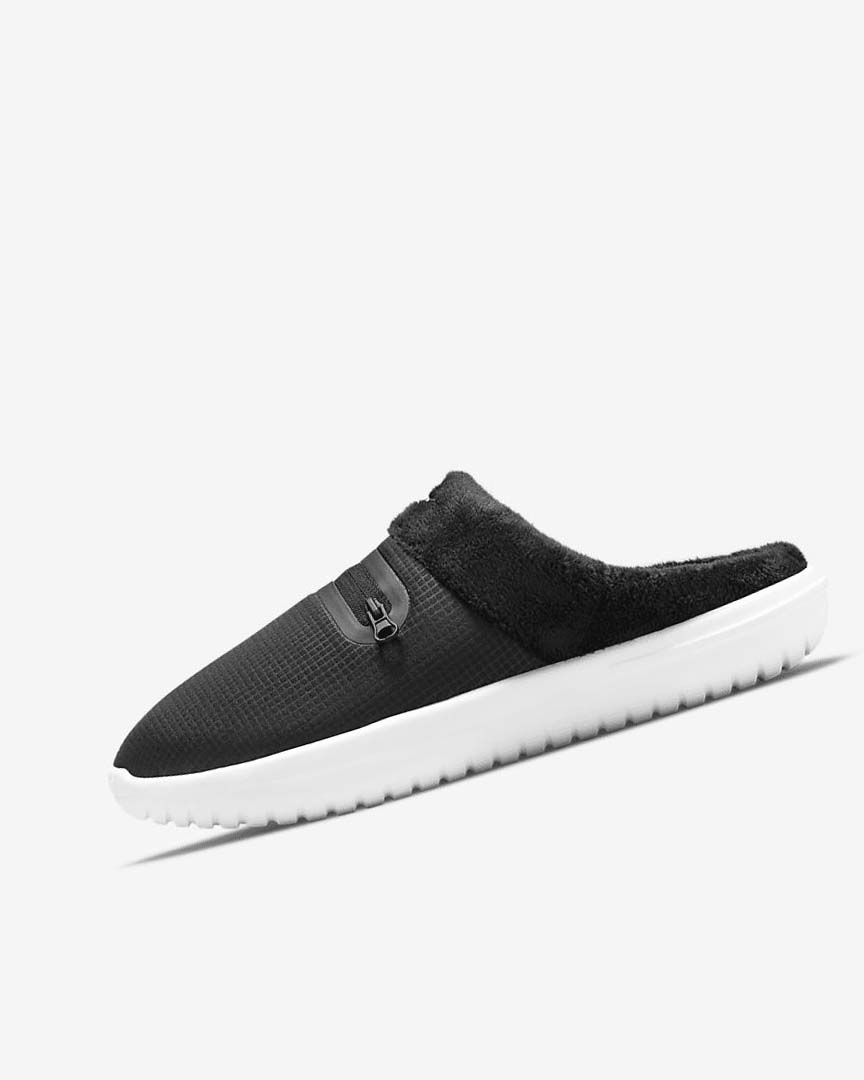 Black / White Women\'s Nike Burrow Slippers | UK4606