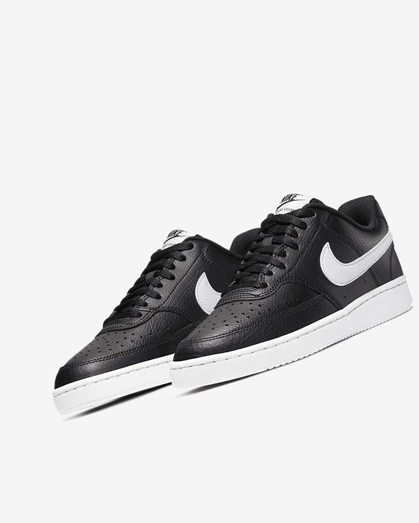 Black / White Women's Nike Court Vision Low Sneakers | UK5098