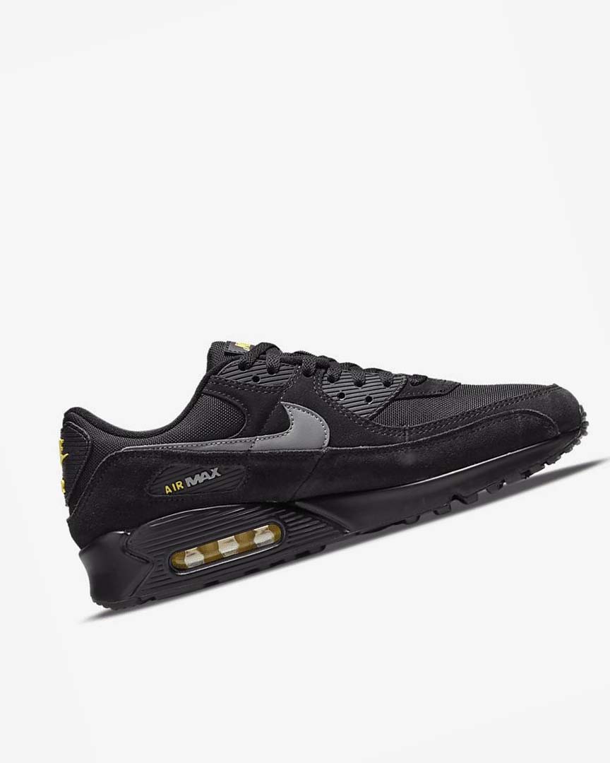 Black / Yellow / Metal Grey Men's Nike Air Max 90 Casual Shoes | UK5085