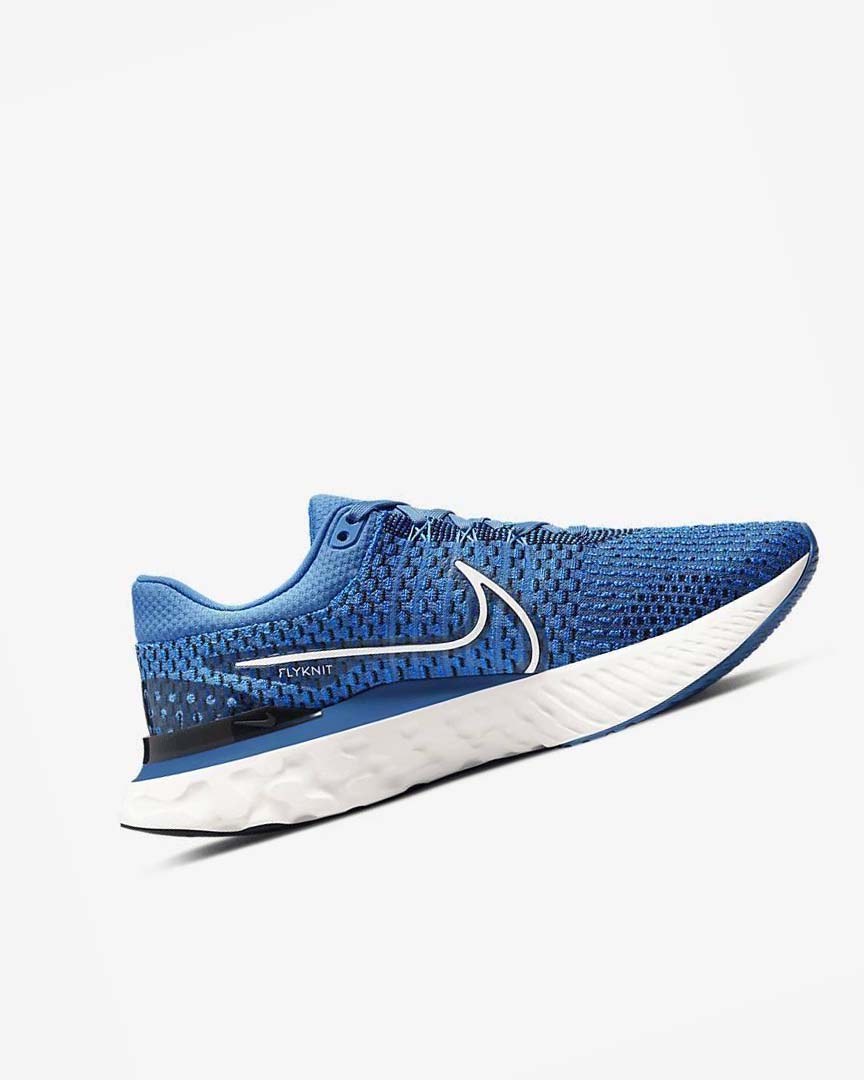 Blue / Black / Blue Men's Nike React Infinity Run Flyknit 3 Running Shoes | UK4846