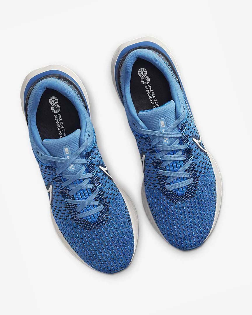 Blue / Black / Blue Men's Nike React Infinity Run Flyknit 3 Running Shoes | UK4846