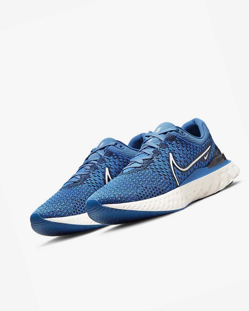 Blue / Black / Blue Men's Nike React Infinity Run Flyknit 3 Running Shoes | UK4846