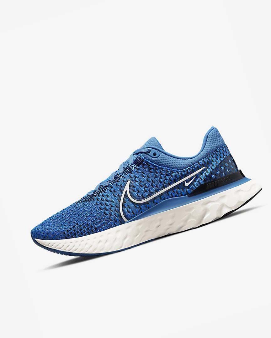 Blue / Black / Blue Men\'s Nike React Infinity Run Flyknit 3 Running Shoes | UK4846