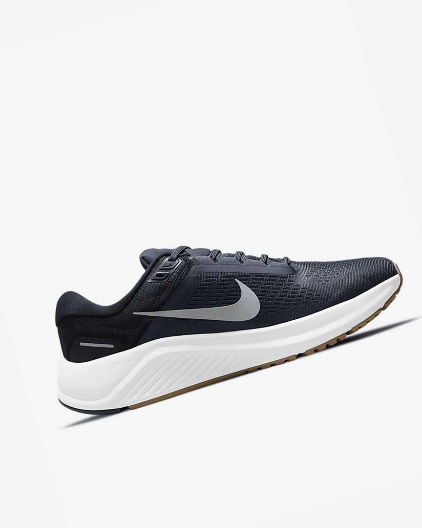 Blue / Black / Dark Obsidian / Grey Men's Nike Air Zoom Structure 24 Running Shoes | UK5024