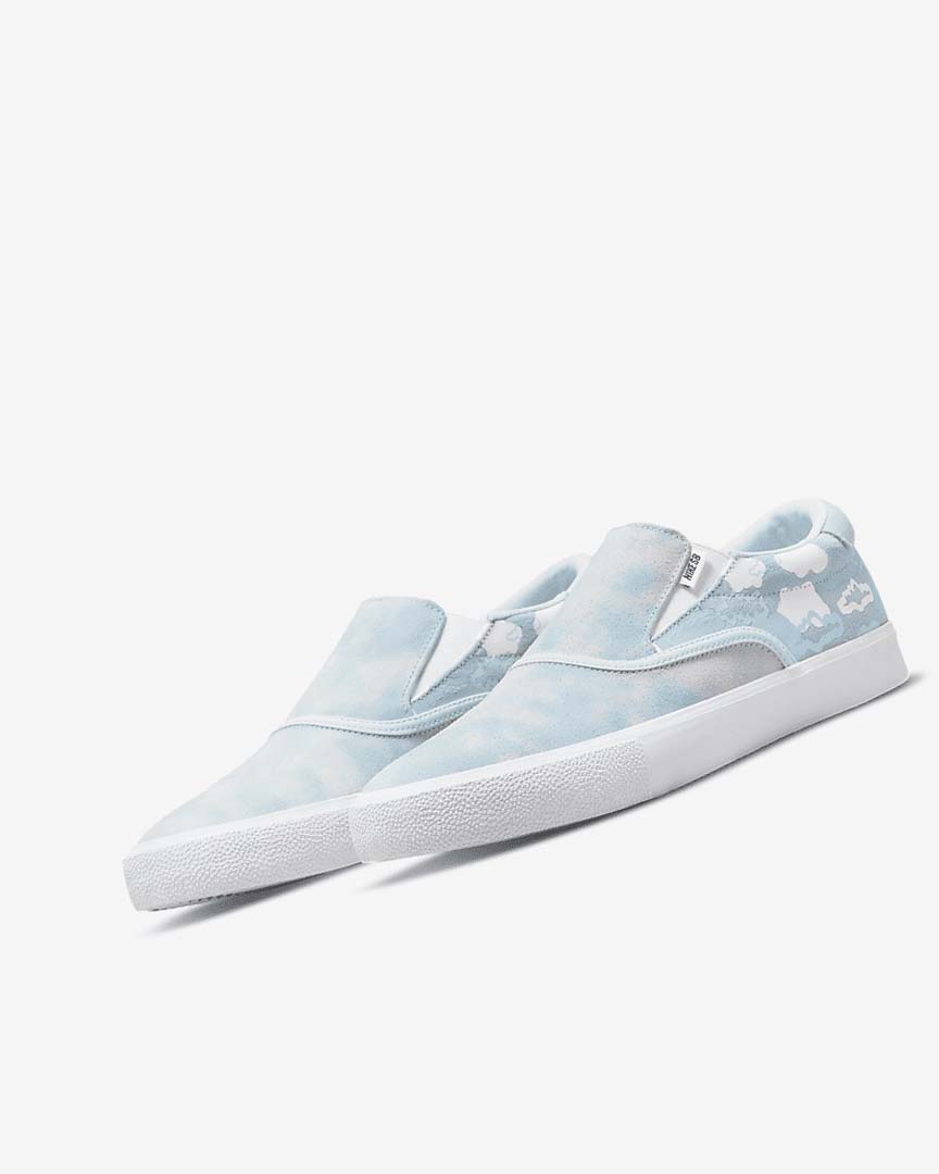 Blue / Blue / White / Blue Girls' Nike SB Zoom Verona Slip x Rayssa Leal Skate Shoes | UK4903