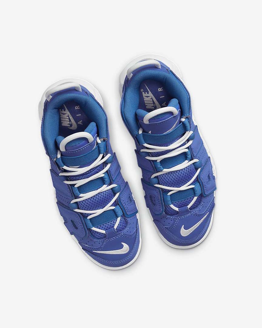 Blue / Blue / White Boys' Nike Air More Uptempo Basketball Shoes | UK5599