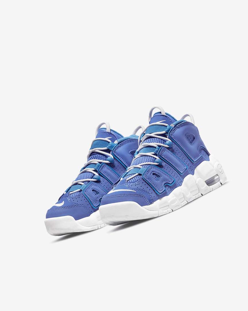 Blue / Blue / White Boys' Nike Air More Uptempo Basketball Shoes | UK5599