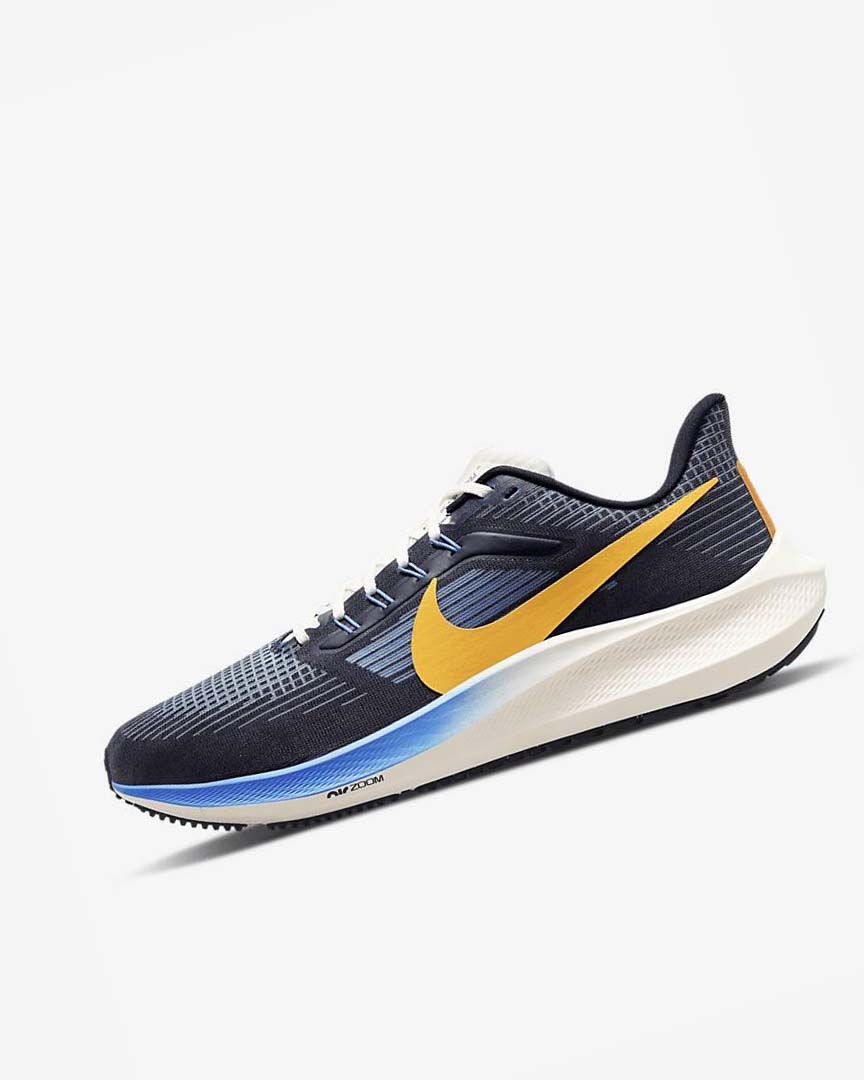 Blue / Dark Obsidian Men\'s Nike Air Zoom Pegasus 39 Premium Running Shoes | UK5341