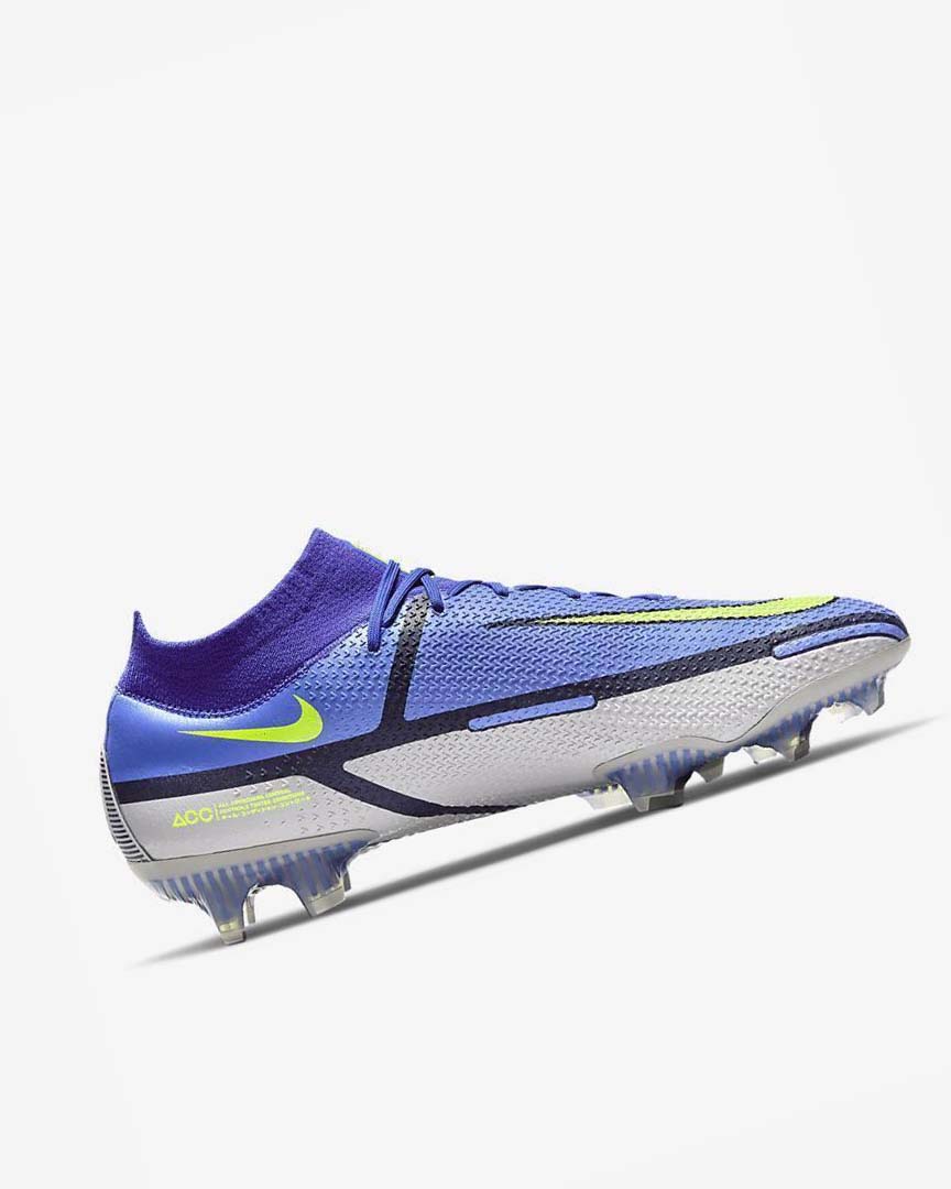 Blue / Grey / Blue Men's Nike Phantom GT2 Dynamic Fit Elite FG Football Boots | UK4835