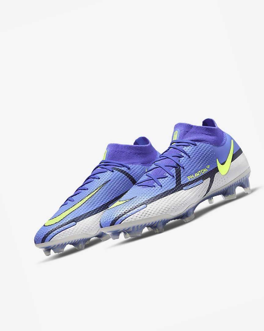 Blue / Grey / Blue Men's Nike Phantom GT2 Dynamic Fit Elite FG Football Boots | UK4835