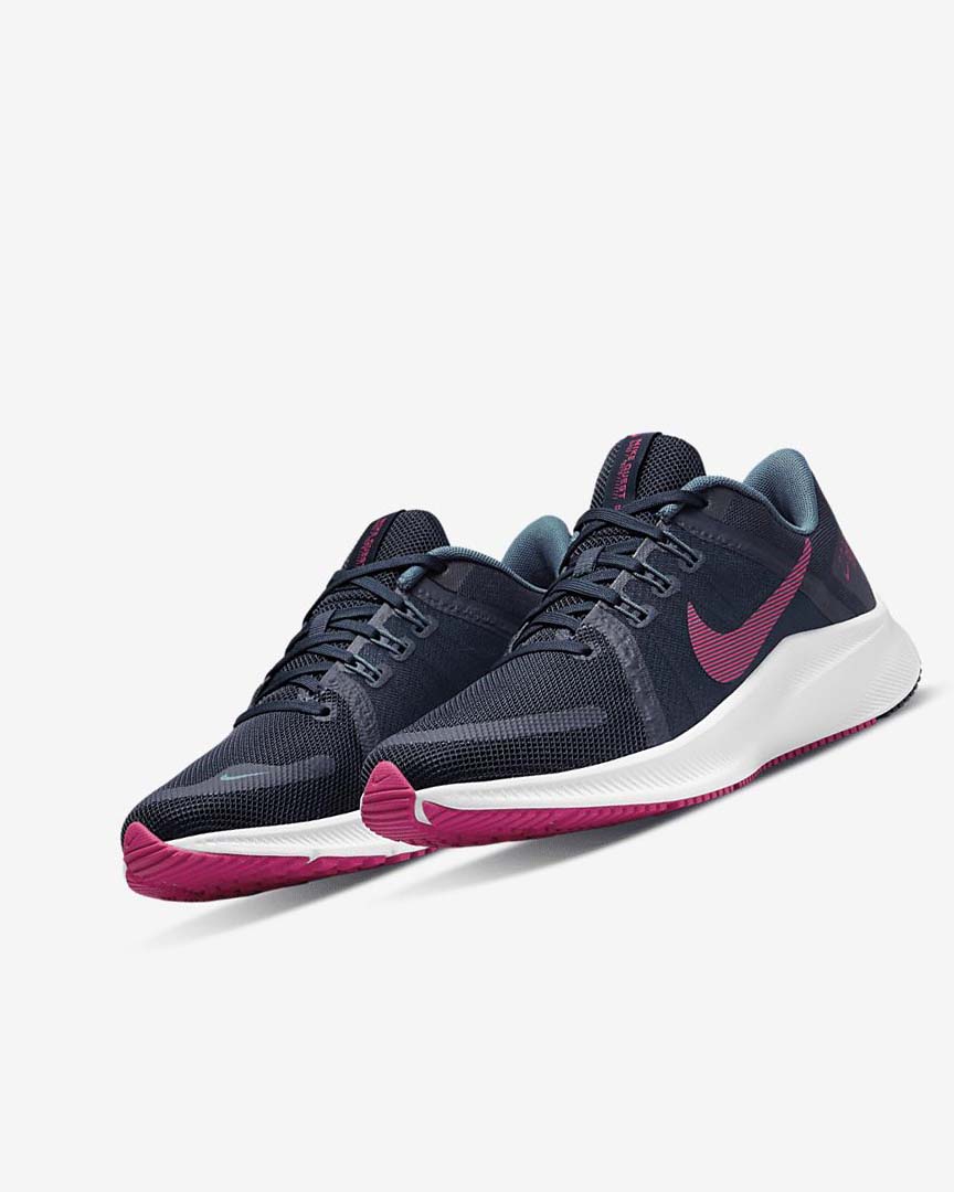 Blue / Grey Green / White / Pink Women's Nike Quest 4 Running Shoes | UK4662