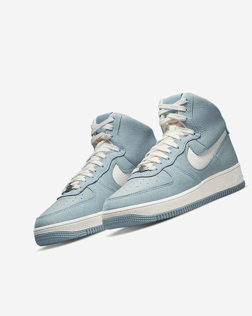 Blue / Metal Silver / White Women's Nike Air Force 1 Sculpt Sneakers | UK2582