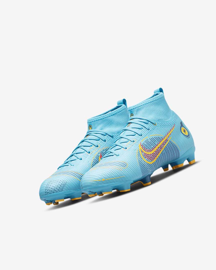 Blue / Orange Boys' Nike Jr. Mercurial Superfly 8 Pro FG Football Boots | UK2710