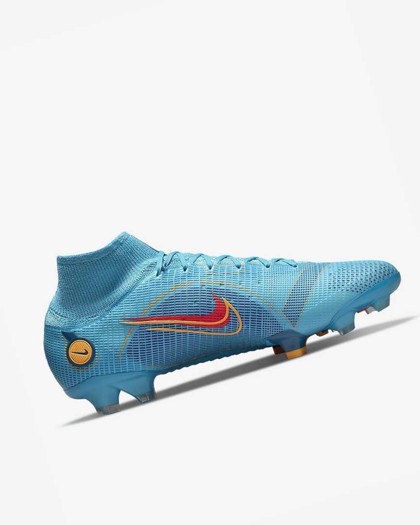 Blue / Orange Men's Nike Mercurial Superfly 8 Elite FG Football Boots | UK2280