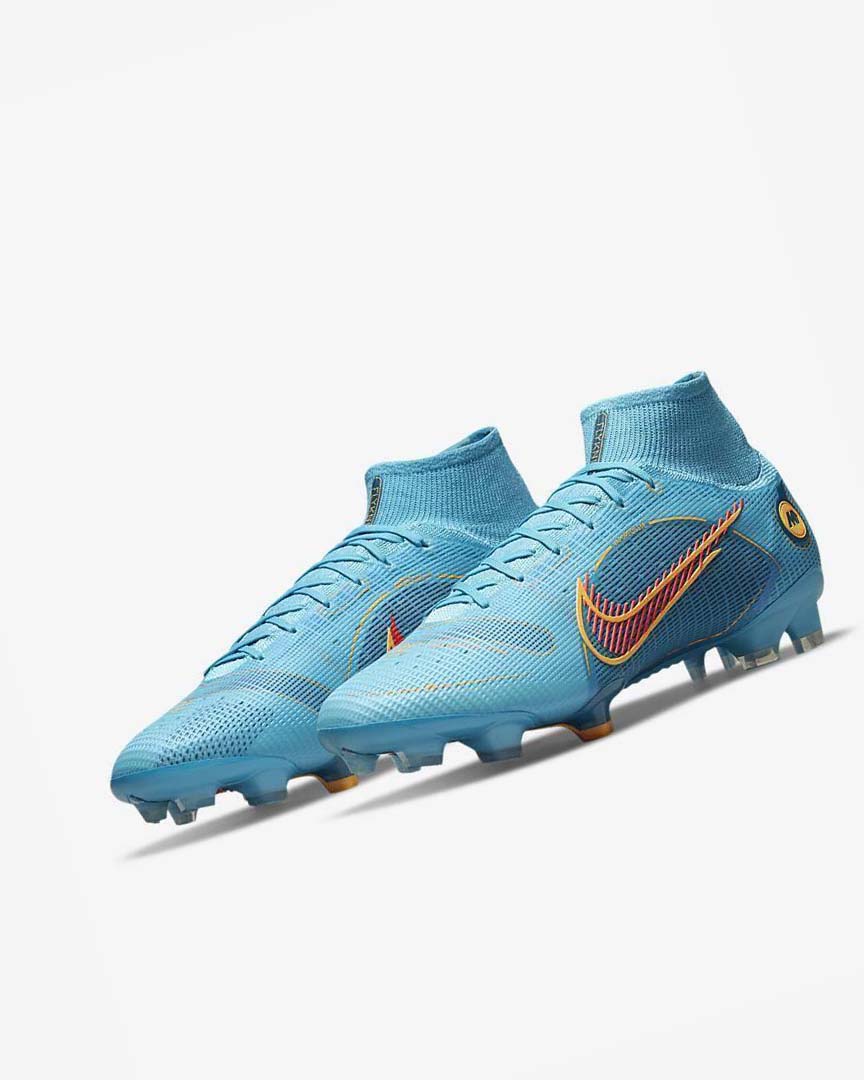 Blue / Orange Men's Nike Mercurial Superfly 8 Elite FG Football Boots | UK2280