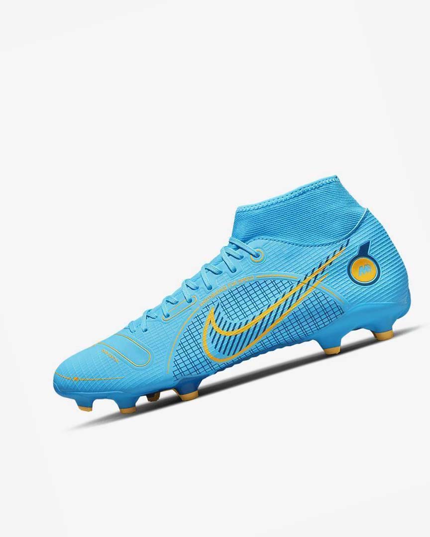 Blue / Orange Men\'s Nike Mercurial Superfly 8 Academy MG Football Boots | UK4951