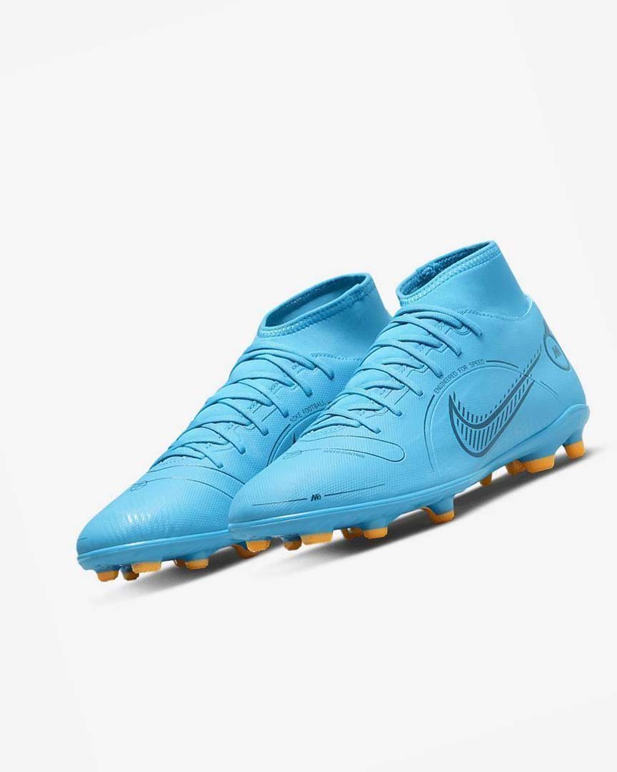 Blue / Orange Men's Nike Mercurial Superfly 8 Club MG Football Boots | UK5001