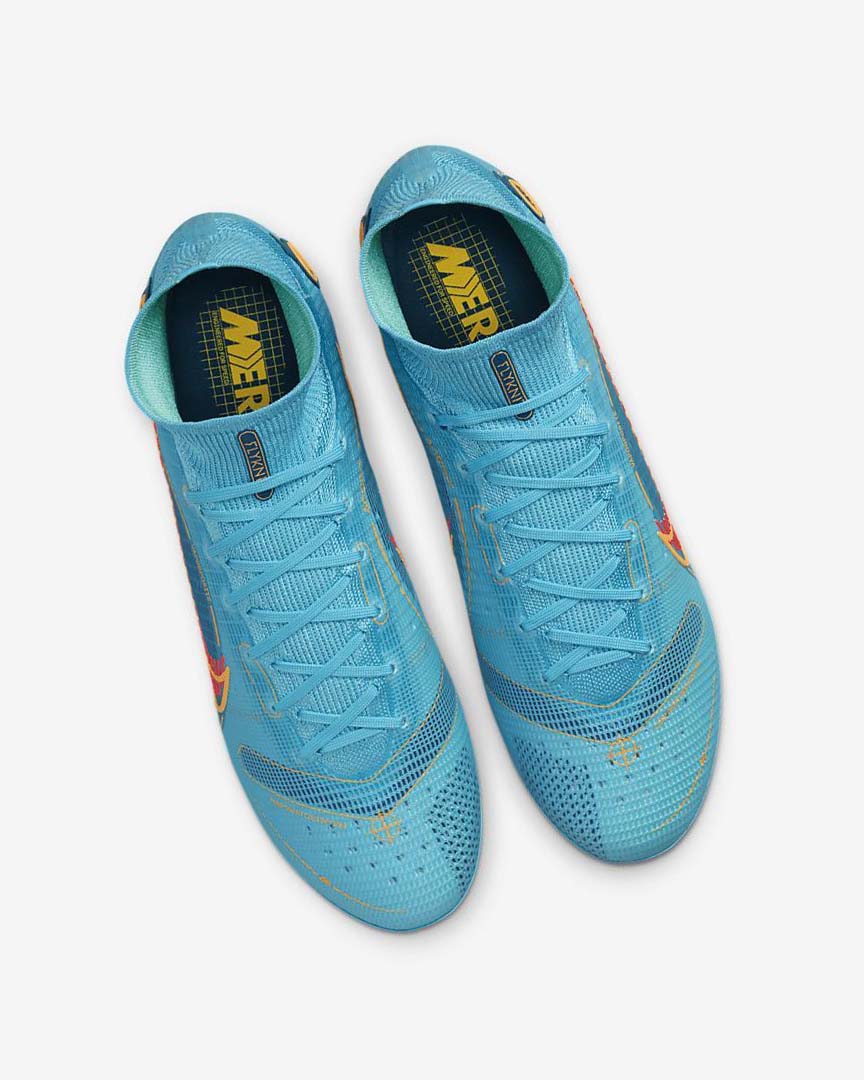 Blue / Orange Women's Nike Mercurial Superfly 8 Elite FG Football Boots | UK2814