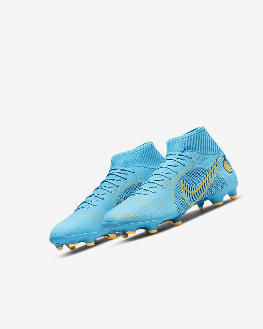 Blue / Orange Women's Nike Mercurial Superfly 8 Academy MG Football Boots | UK4533